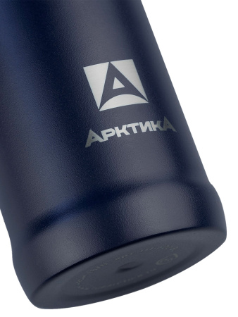 Термос Арктика с узким горлом и пробкой с кнопкой, 0,6л Синий