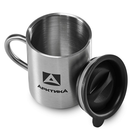 Термокружка Арктика невакуумная с двойными стенками, с крышкой для защиты от пыли, 0,3л