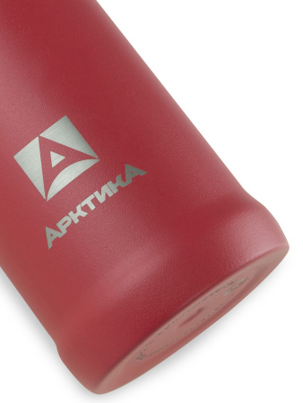 Термос Арктика с узким горлом и пробкой с кнопкой, 0,6л Красный